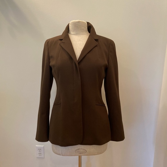 Jaeger Womens Luxurious Olive Green Wool Blazer / Size 8 / Stretch - Picture 5 of 10